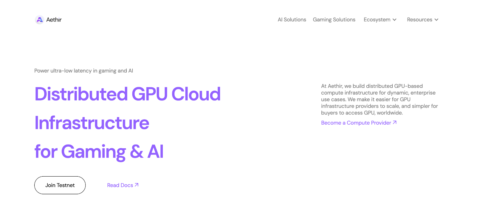 Aethir：去中心化的GPU雲端服務平台，為AI、遊戲與機器學習提供解決方案