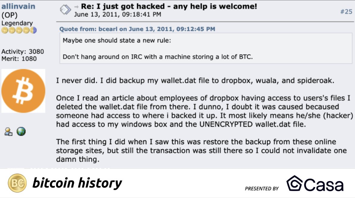 比特幣第一起竊盜案：一位加密OG因秘鑰洩漏被偷2.5萬枚比特幣