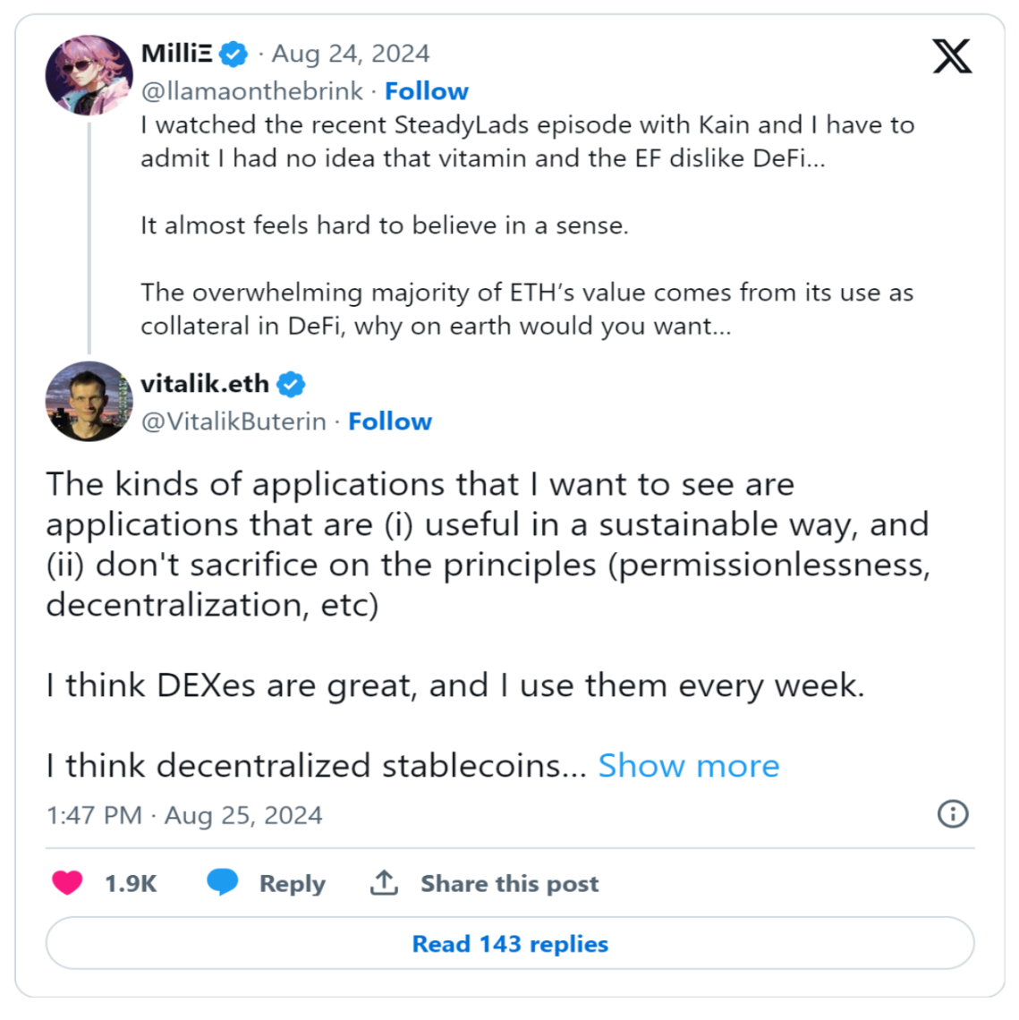 Vitalik真的喜歡DeFi嗎？他本人是怎麼說的？