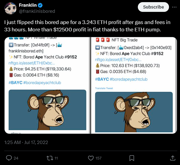 1,500만 달러 이상의 수익부터 총 손실까지, NFT 고래 거래 역사의 흥망성쇠