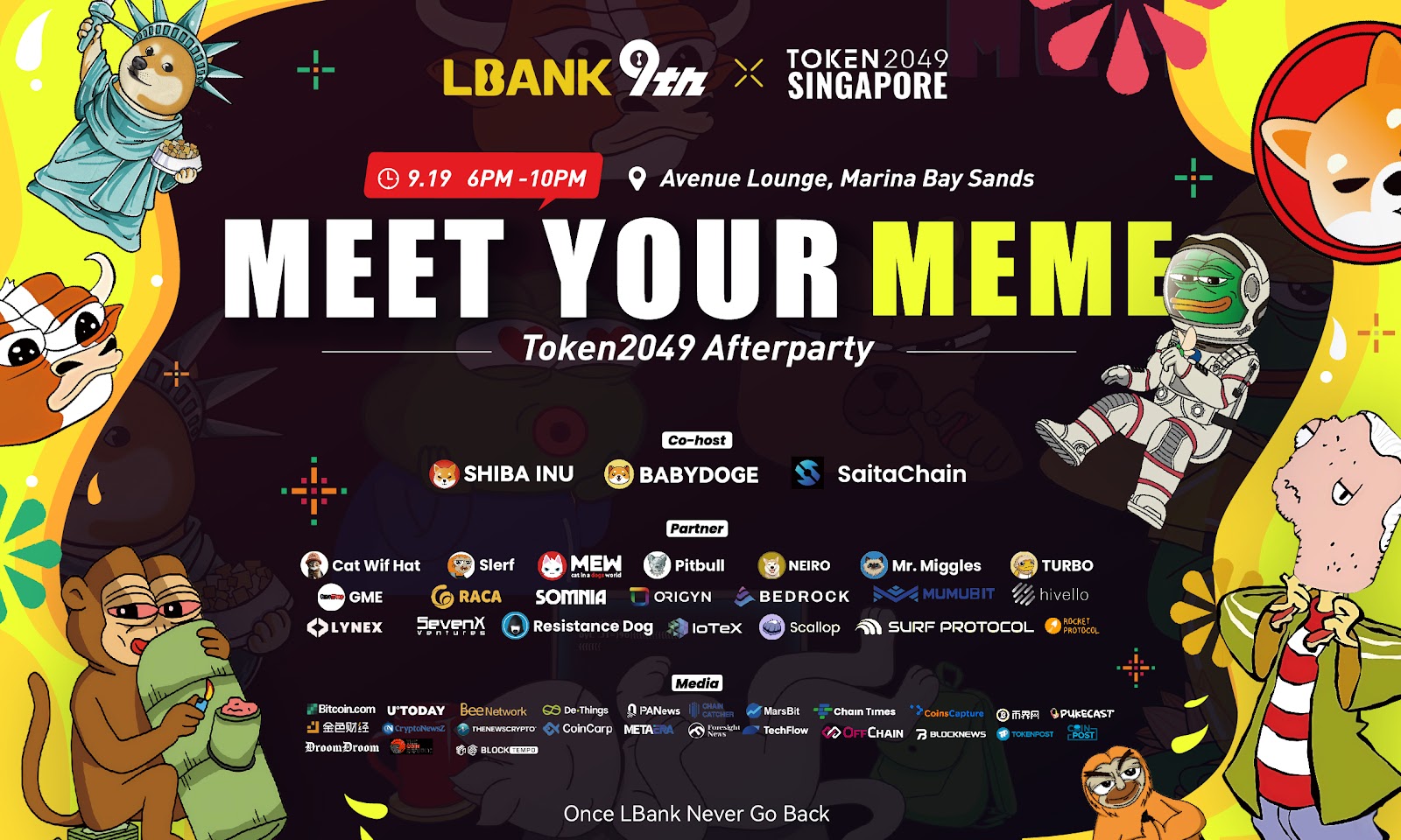 LBank携手Shiba Inu、Babydoge与SaitaChain共同举办“Meet Your Meme” TOKEN2049派对